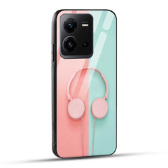 VIVO V25 5G Back Cover Music Headphone Glass Case