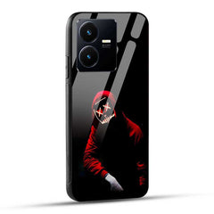 VIVO Y22 Back Cover Neon Mask Boy Glass Case