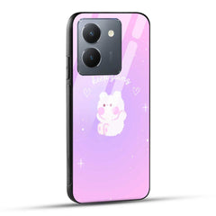 VIVO Y36 Back Cover Pink Purple Gradient Aesthetic Motivational Printed Glass Case