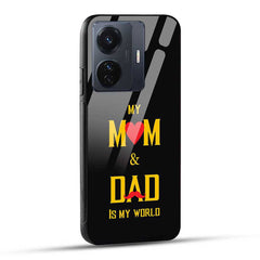 Vivo T1 Pro 5G / iQOO Z6 Pro 5G Back Cover Mom Dad is My World Glass Case