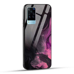 Vivo X60 Pro Back Cover Pink Color Wave Glass Case