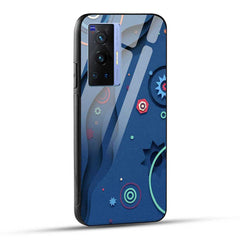 VIVO X70 Pro Back Cover Blue Design Glass Case
