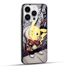 iPhone 14 Pro Back Cover Cartoon Graffiti Glass Case