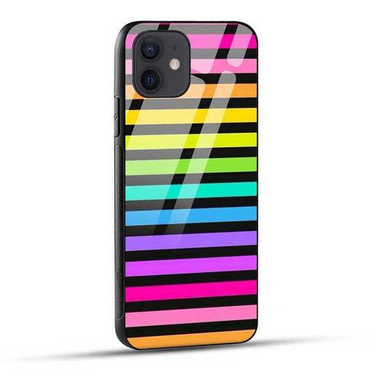 Hyper Rainbow Stripes Glass Case