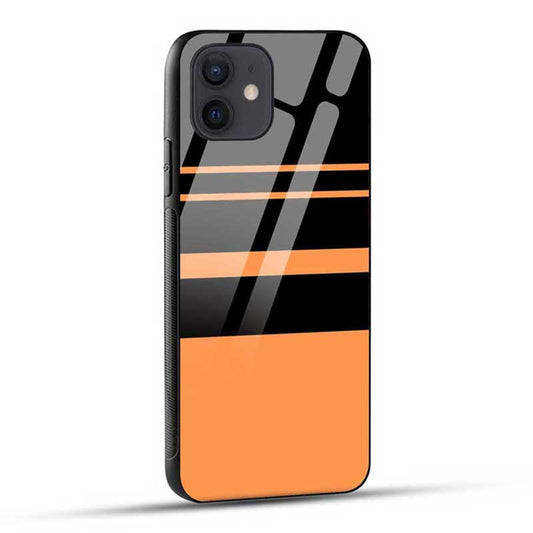 Orange Stripe Pattern Glass Case