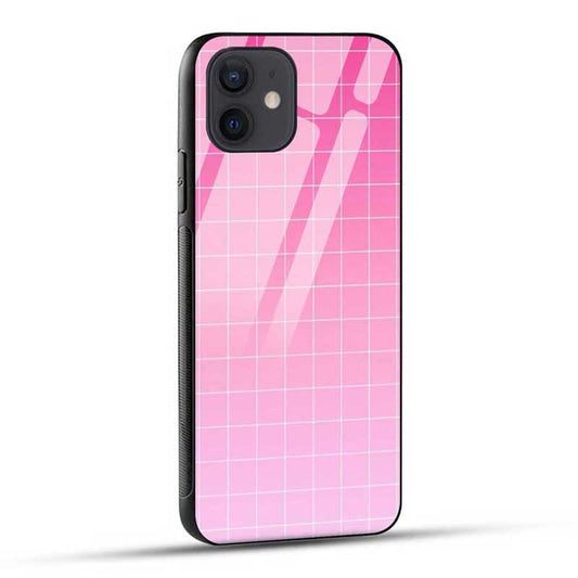 Pink Grid Glass Case