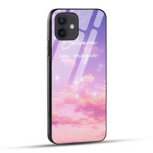 Pink Pastel Sky Aesthetic Glass Case