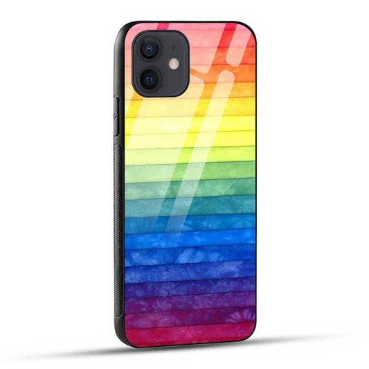 Rainbow Color Stripes Glass Case
