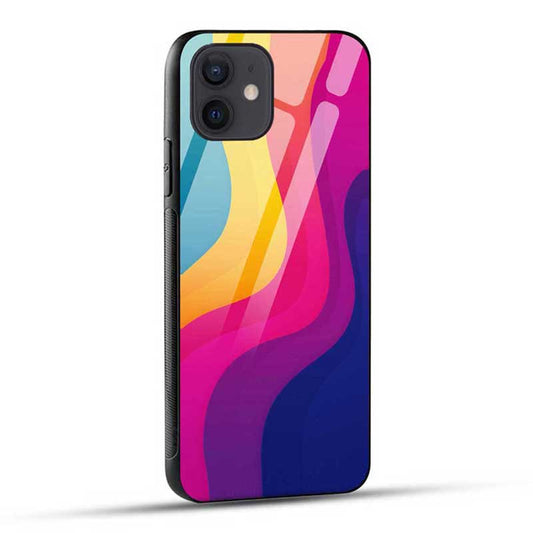 Rainbow Color Wave Glass Case