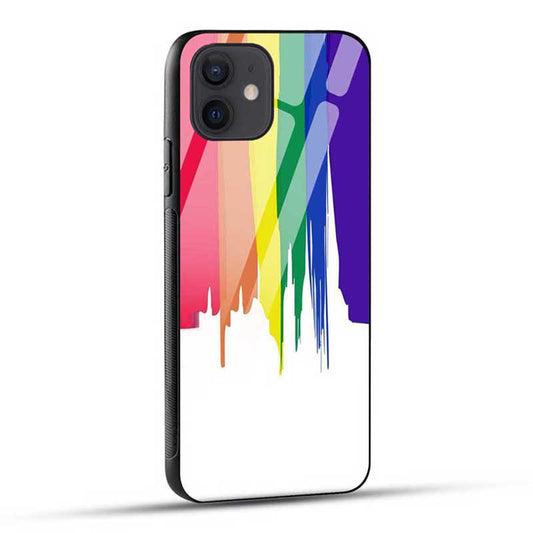 Rainbow Colors On White Glass Case