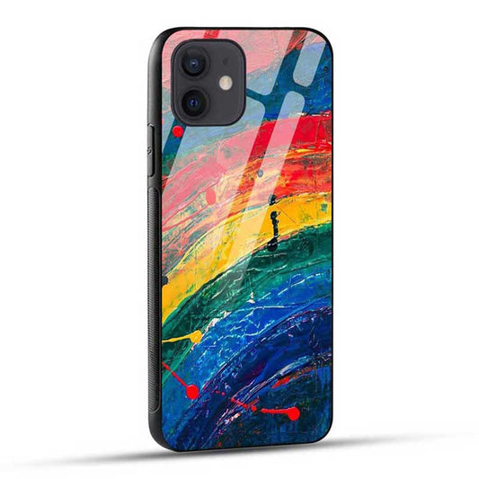 Rainbow Painting Art Glass Case