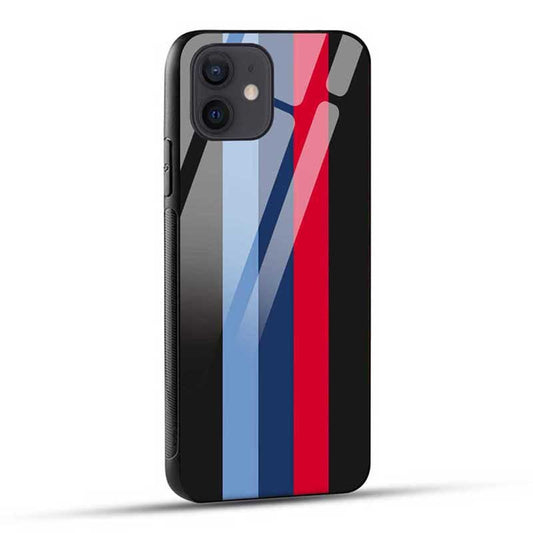 Red Blue Stripes Glass Case