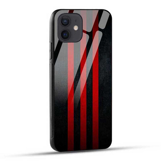 Red Lines Glass Case