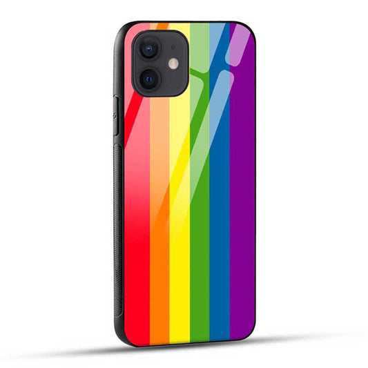 Stripes Rainbow Colors Glass Case
