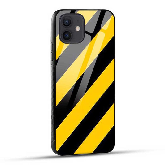 Yellow Black Stripe Glass Case