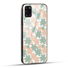 Samsung Galaxy A31 Back Cover Aesthetic Flowers Printed Glass Case