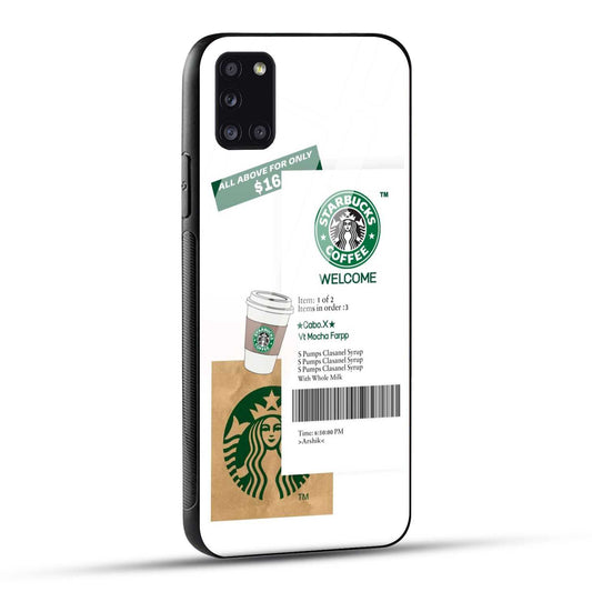 Samsung Galaxy A31 Starbucks Coffee Printed Glass Case