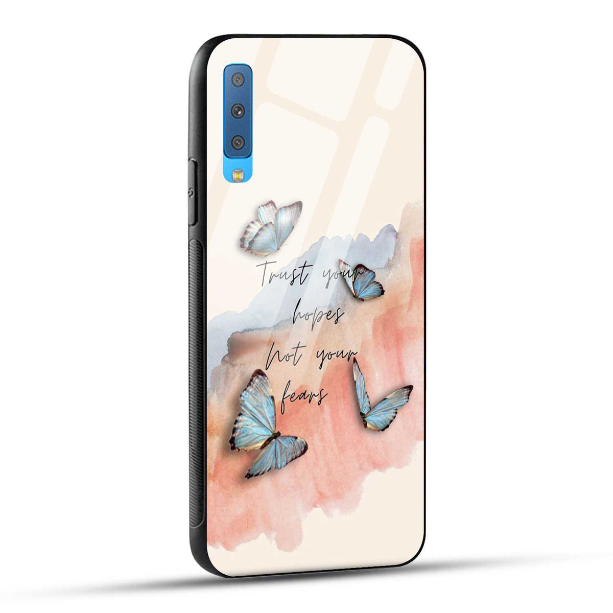 Samsung Galaxy A7 2018 Back Cover Trust Your Hopes Printed Glass Case