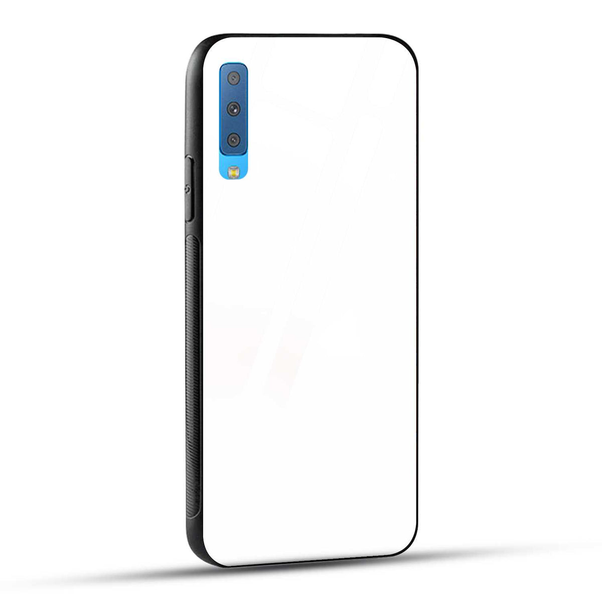 Samsung Galaxy A7 2018 Back Cover Plain White Printed Glass Case