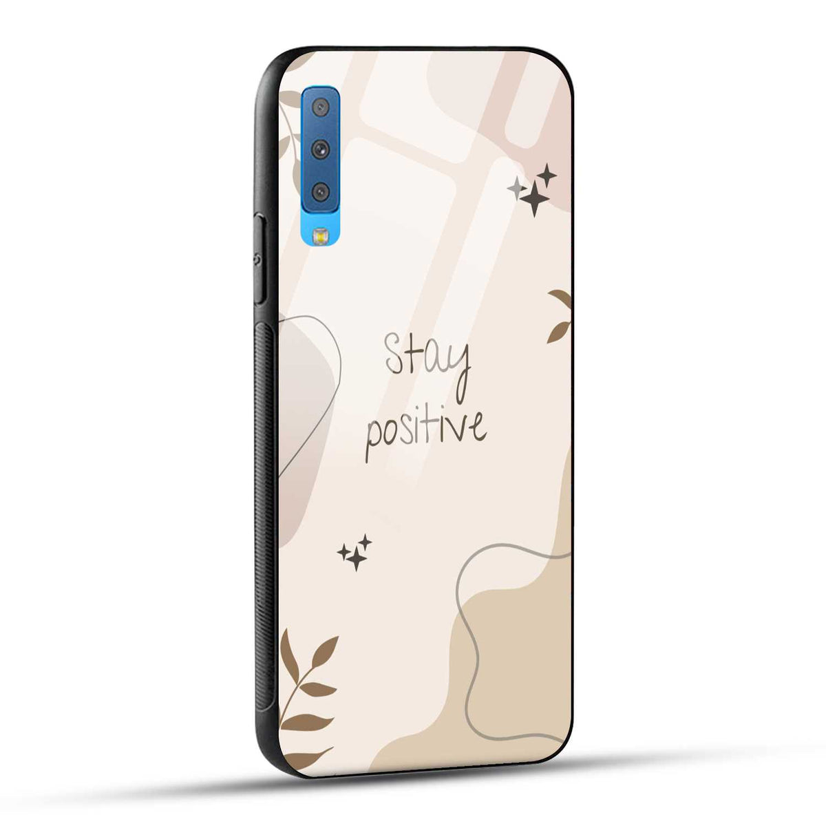 Samsung Galaxy A7 2018 Back Cover Cream Beige Aesthetic Printed Glass Case