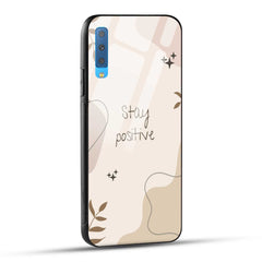 Samsung Galaxy A7 2018 Back Cover Cream Beige Aesthetic Printed Glass Case
