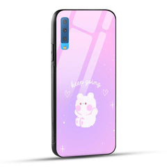 Samsung Galaxy A7 2018 Back Cover Pink Purple Gradient Aesthetic Motivational Printed Glass Case