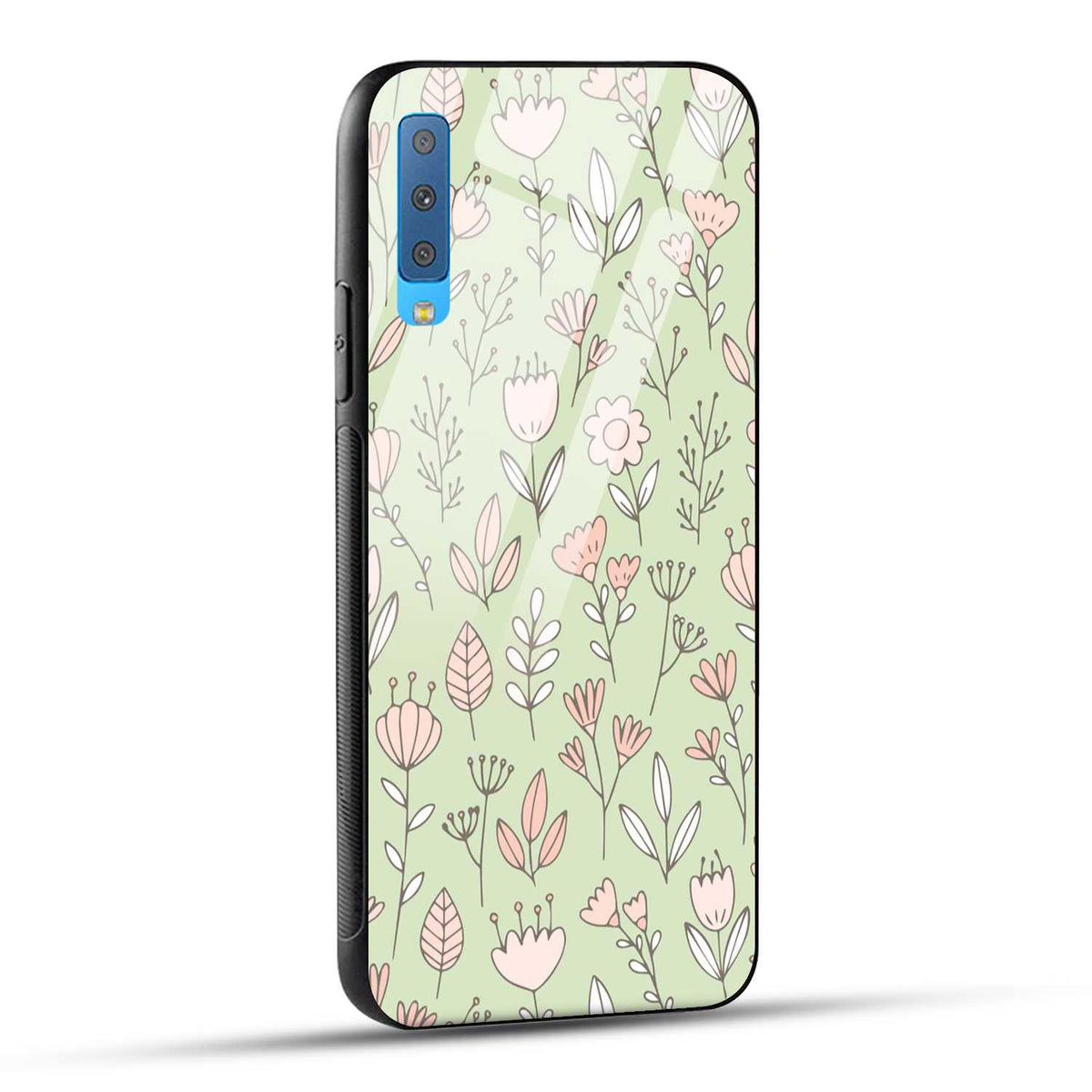 Samsung Galaxy A7 2018 Back Cover Flower Art Printed Glass Case