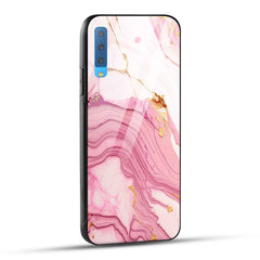 Samsung Galaxy A7 2018 Back Cover Pink Marble Printed Glass Case