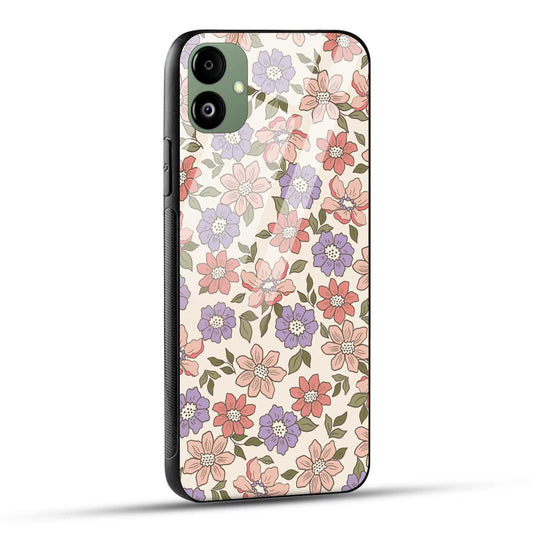 Samsung Galaxy F14 5G Back Cover Flowers In Retro  Printed Glass Case
