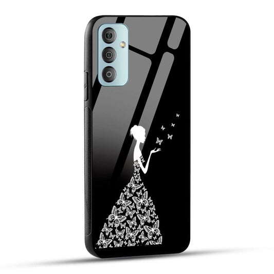Samsung Galaxy F23 5G Back Cover Butterfly Girl Printed Glass Case