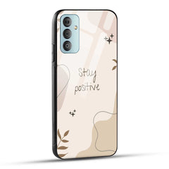Samsung Galaxy F23 5G Back Cover Cream Beige Aesthetic Printed Glass Case