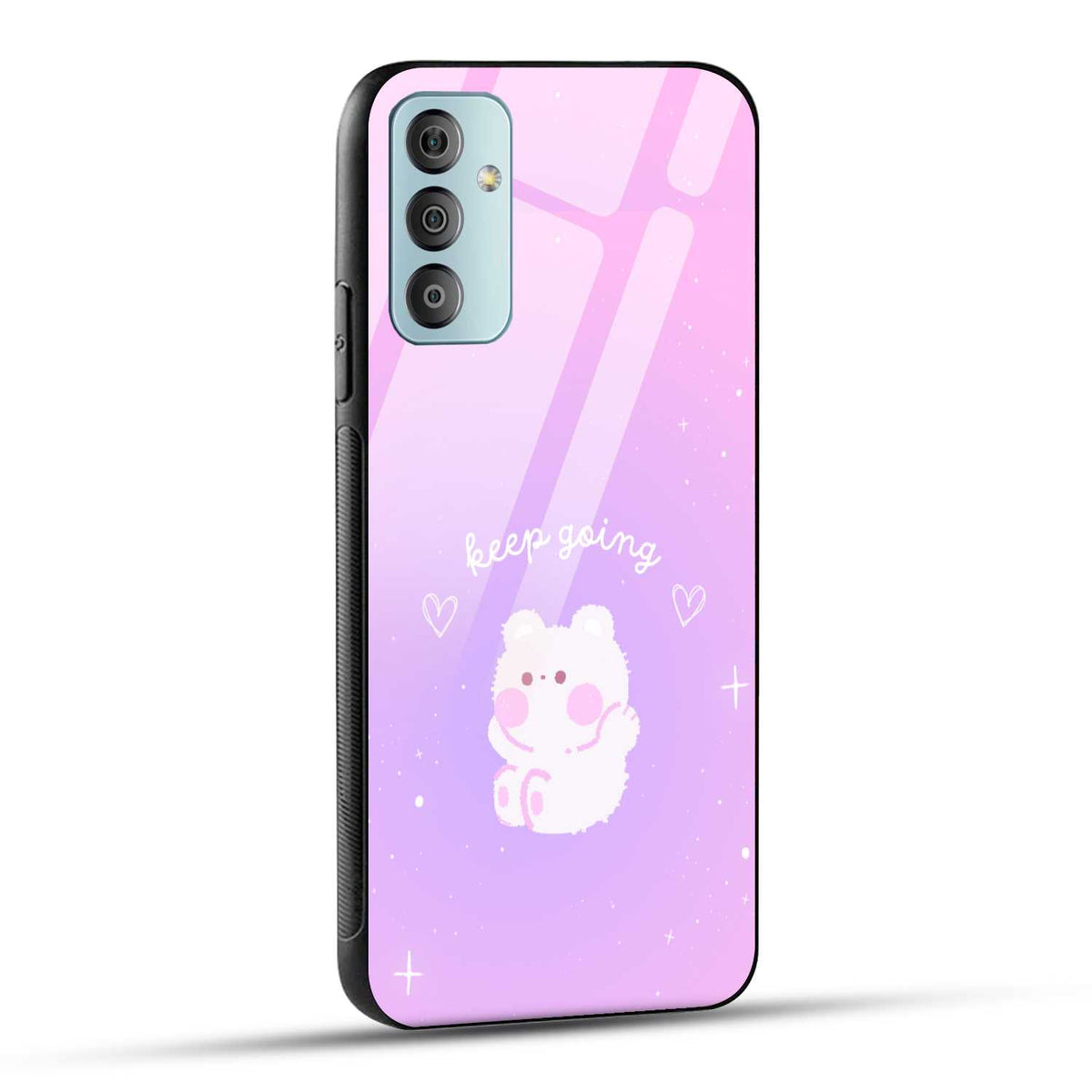 Samsung Galaxy F23 5G Back Cover Pink Purple Gradient Aesthetic Motivational Printed Glass Case