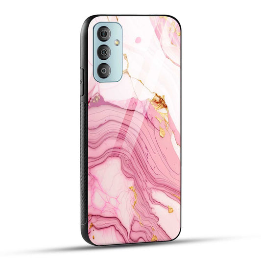 Samsung Galaxy F23 5G Back Cover Pink Marble Printed Glass Case