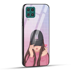 Samsung Galaxy F62 Back Cover Cap Girl Printed Glass Case