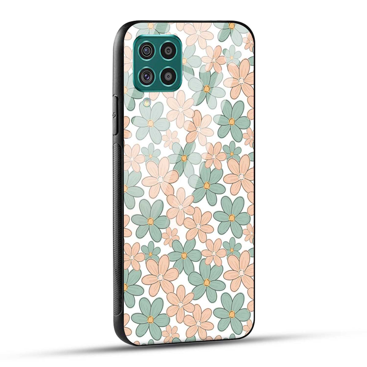 Samsung Galaxy F62 Back Cover Aesthetic Flowers Printed Glass Case