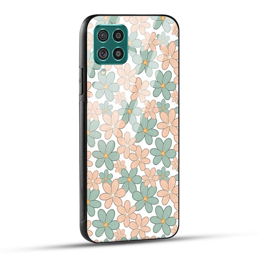 Samsung Galaxy F62 Back Cover Aesthetic Flowers Printed Glass Case