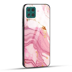 Samsung Galaxy F62 Back Cover Pink Marble Printed Glass Case