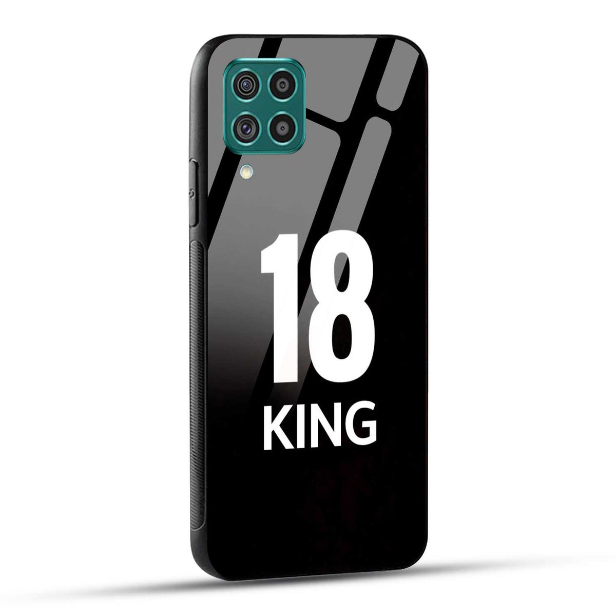 Samsung Galaxy F62 King number 18 Printed Glass Case