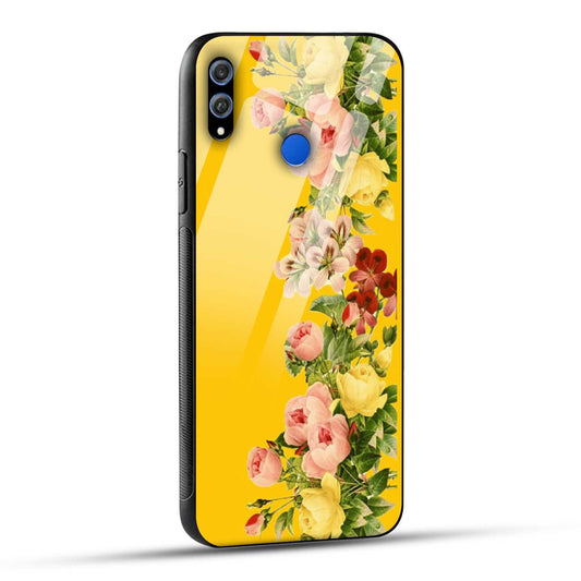 Honor 8X Back Cover Yellow Flowers Printed Glass Case