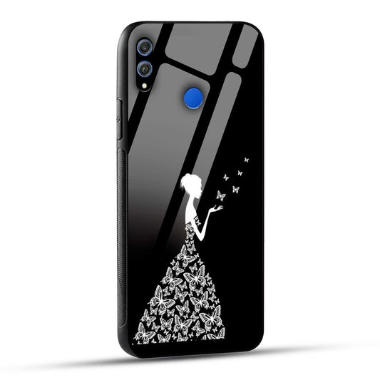 Honor 8X Back Cover Butterfly Girl Printed Glass Case