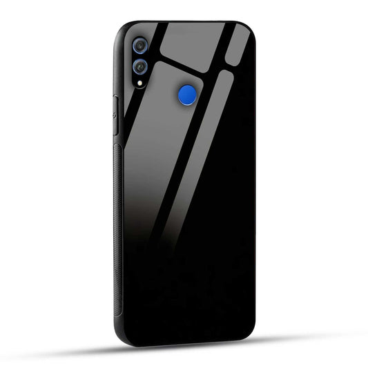 Honor 8X Back Cover Solid Black Printed Glass Case