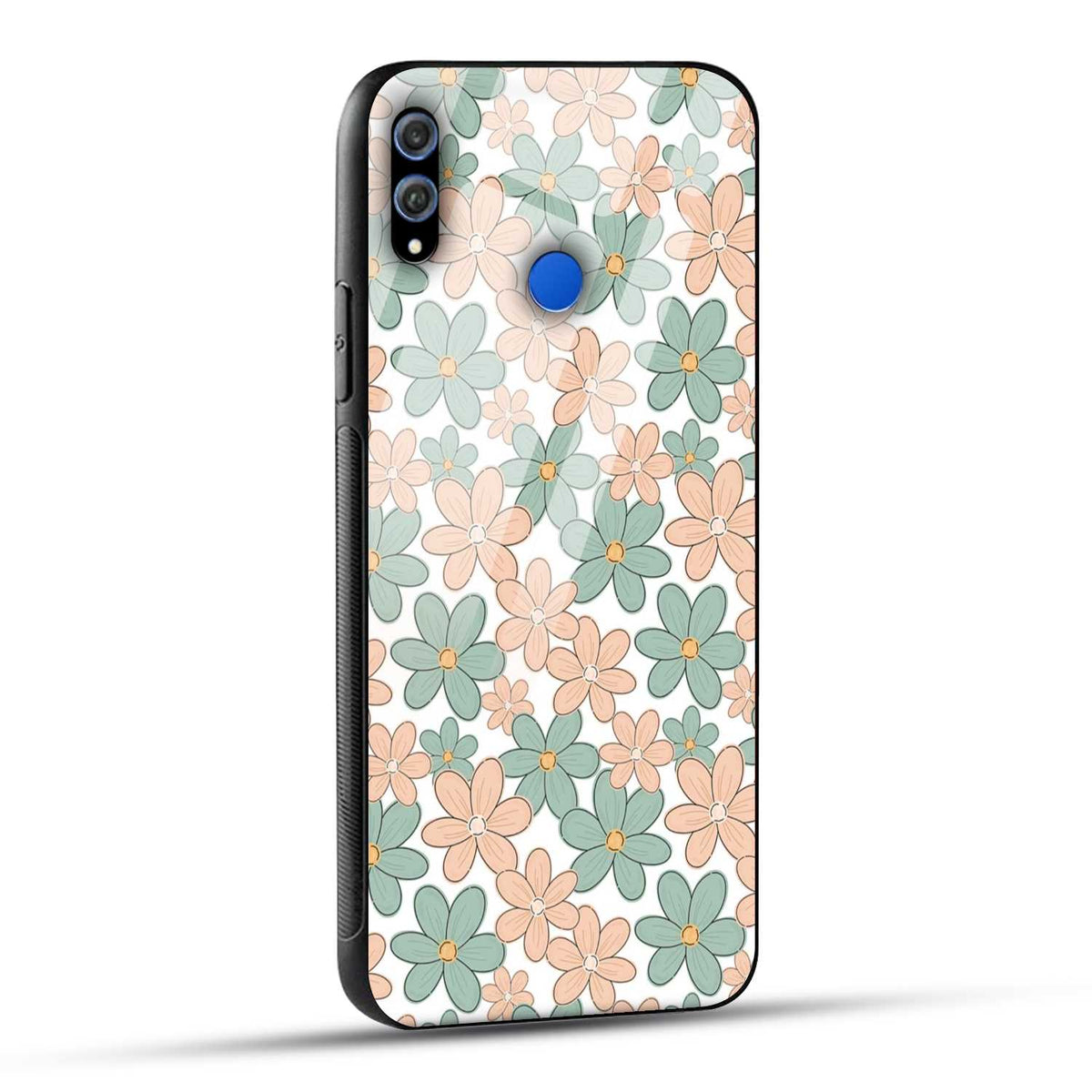 Honor 8X Back Cover Aesthetic Flowers Printed Glass Case