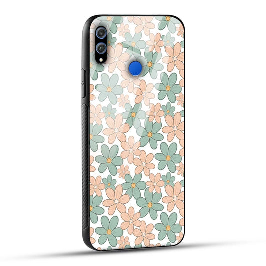 Honor 8X Back Cover Aesthetic Flowers Printed Glass Case