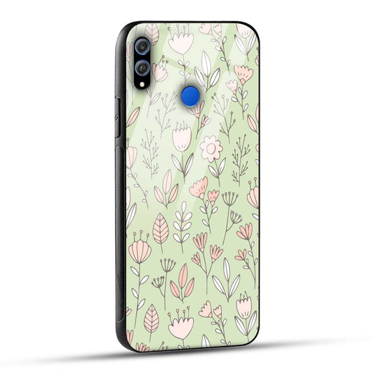 Honor 8X Back Cover Flower Art Printed Glass Case
