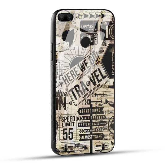Honor 9 Lite Back Cover Here We Go Travel Printed Glass Case