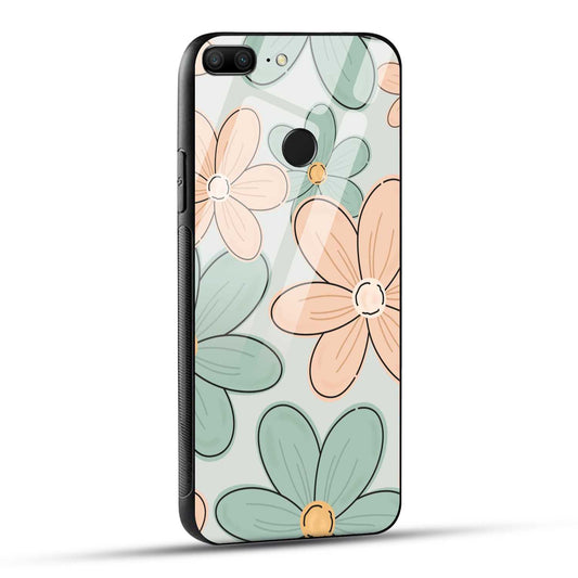 Honor 9 Lite Back Cover Aesthetic Flower Printed Glass Case