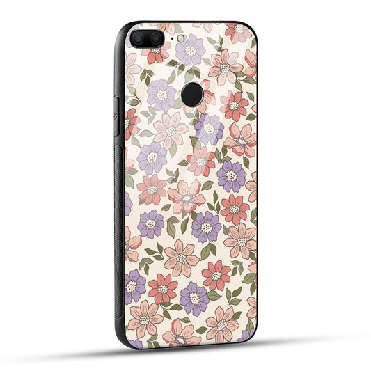 Honor 9 Lite Back Cover Flowers In Retro  Printed Glass Case