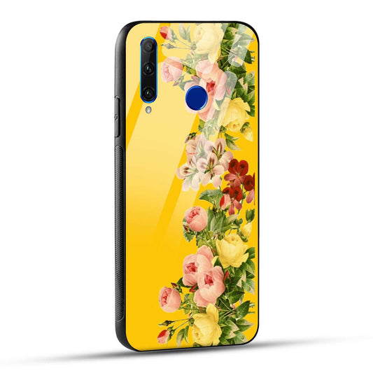 Honor 10i Back Cover Yellow Flowers Printed Glass Case