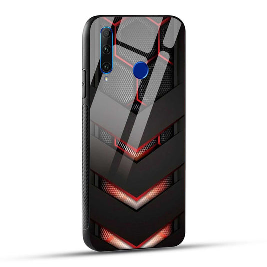Honor 10i Back Cover Robotic Abstract Printed Glass Case
