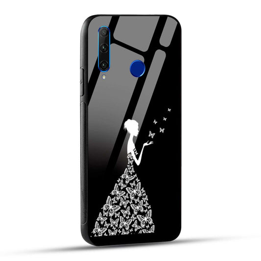 Honor 20i Back Cover Butterfly Girl Printed Glass Case